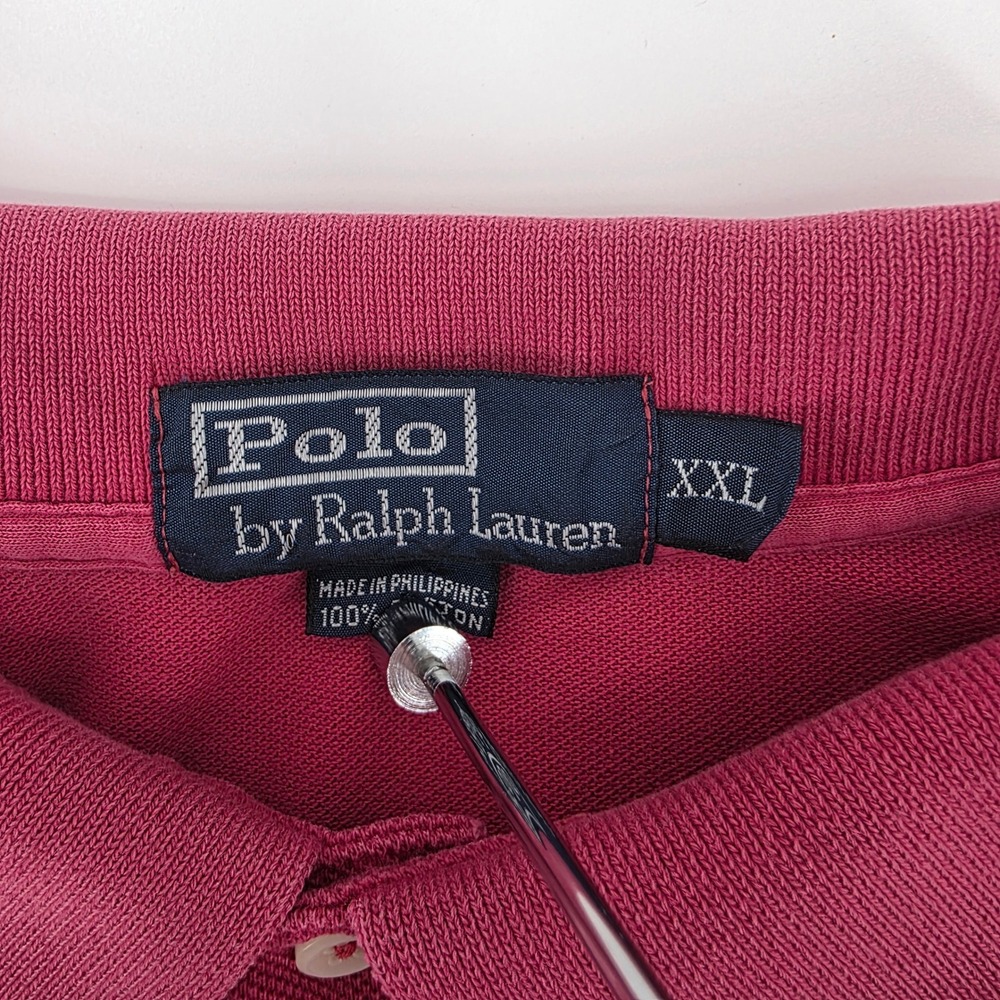 Polo Ralph Lauren Polo Shirt Mens XXL Heritage Pique Cotton Berry Pink Classic - Picture 4 of 8